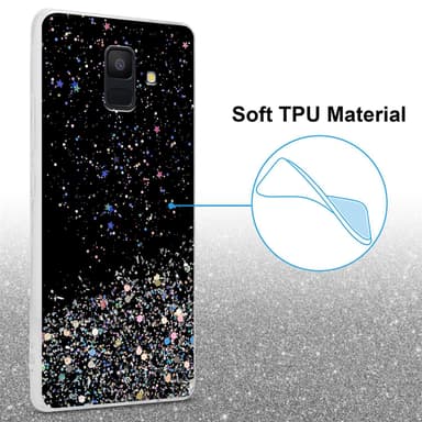 Samsung Galaxy A6 2018 Silikondeksel Glitter (svart)