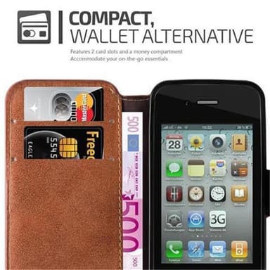 iPhone 4 / 4S lommebokdeksel etui (brun)