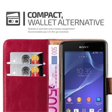 Sony Xperia Z1 COMPACT lommebokdeksel etui (rød)