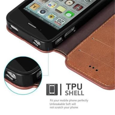 iPhone 4 / 4S lommebokdeksel etui (brun)