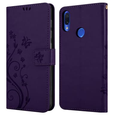 Xiaomi RedMi NOTE 7 lommebokdeksel Blomster (lilla)