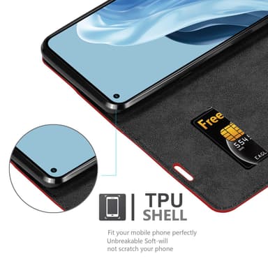 Realme 7 5G lommebokdeksel case (rød)