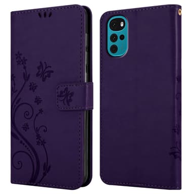 Motorola MOTO G22 lommebokdeksel Blomster (Lilla)
