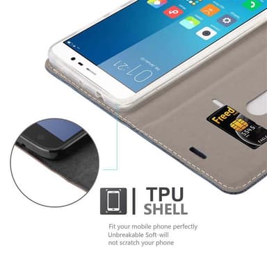 Xiaomi RedMi NOTE 4 lommebokdeksel etui (blå)