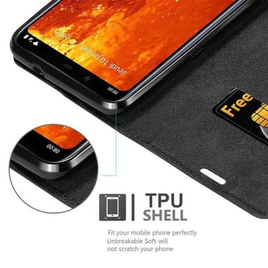 Nokia 8.1 lommebokdeksel case (svart)