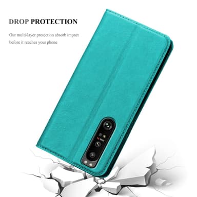 Sony Xperia 1 III lommebokdeksel case (turkis)