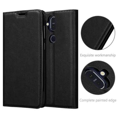 Nokia 8.1 lommebokdeksel case (svart)
