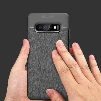 Samsung Galaxy S10 4G Deksel Kunstskinn (svart)