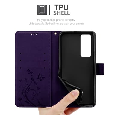 Oppo FIND X3 NEO lommebokdeksel Blomster (lilla)