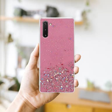 Samsung Galaxy NOTE 10 Silikondeksel Glitter (rosa)