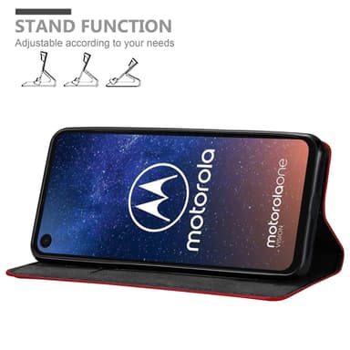 Motorola ONE VISION lommebokdeksel case (rød)