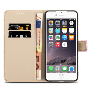 iPhone 6 / 6S lommebokdeksel etui (rosa)