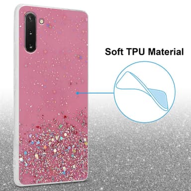 Samsung Galaxy NOTE 10 Silikondeksel Glitter (rosa)