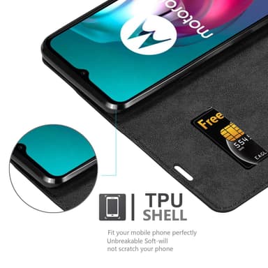 Motorola MOTO G10 / G30 lommebokdeksel case (svart)