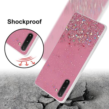 Samsung Galaxy NOTE 10 Silikondeksel Glitter (rosa)