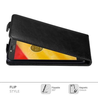 Motorola MOTO C PLUS deksel flip cover (svart)