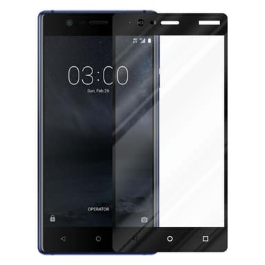 Nokia 3.1 Skjermbeskytter Skärmskydd (svart)