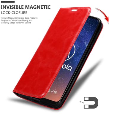 Motorola ONE VISION lommebokdeksel case (rød)