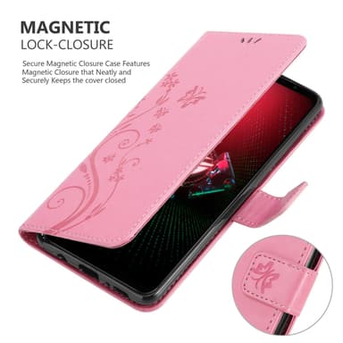 Asus ROG Phone 5 lommebokdeksel Blomster (rosa)