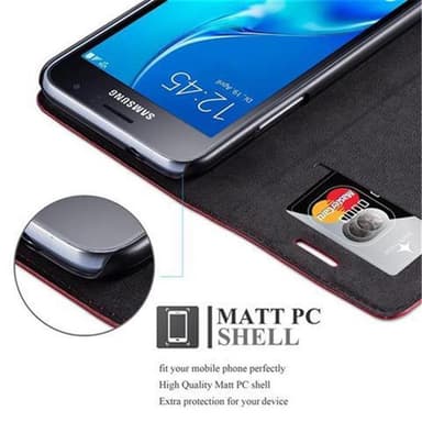 Samsung Galaxy J1 2016 lommebokdeksel case (rød)