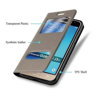 Samsung Galaxy J3 2016 lommebokdeksel cover (brun)