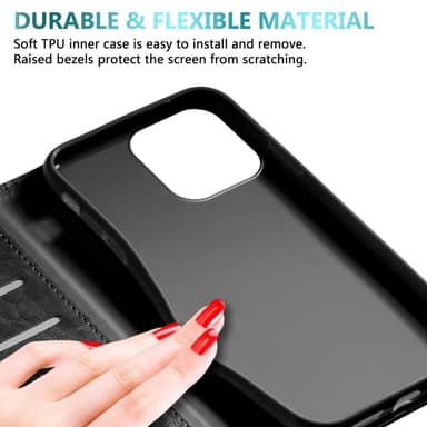 iPhone 13 PRO MAX lommebokdeksel etui (svart)