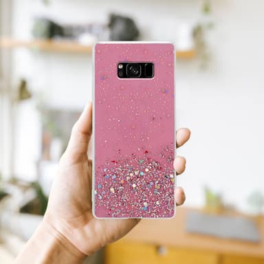 Samsung Galaxy S8 Silikondeksel Glitter (rosa)