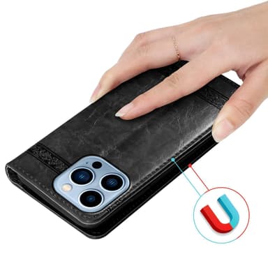 iPhone 13 PRO MAX lommebokdeksel etui (svart)