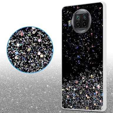 Xiaomi Mi 10T LITE Silikondeksel Glitter (Svart)