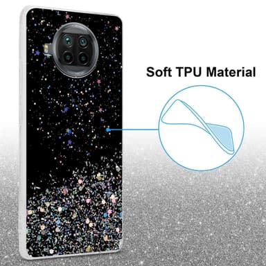 Xiaomi Mi 10T LITE Silikondeksel Glitter (Svart)