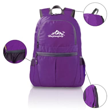 Sammenleggbar ryggsekk 36L unisex vanntett (lilla)