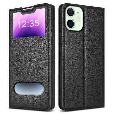 iPhone 12 MINI lommebokdeksel cover (svart)