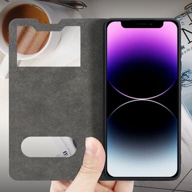 iPhone 12 MINI lommebokdeksel cover (svart)