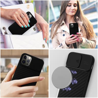iPhone 12 / 12 PRO silikondeksel case (svart)