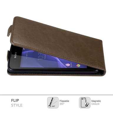 Sony Xperia E3 deksel flip cover (brun)