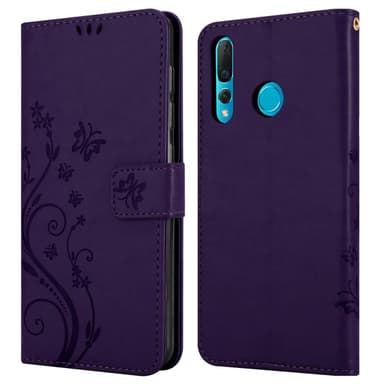 Huawei NOVA 4 lommebokdeksel Blomster (lilla)
