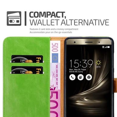 Asus ZenFone 3 DELUXE lommebokdeksel etui (grønn)