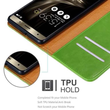 Asus ZenFone 3 DELUXE lommebokdeksel etui (grønn)