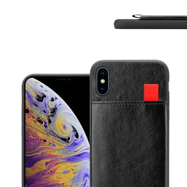 iPhone XS MAX Deksel Kunstskinn (svart)