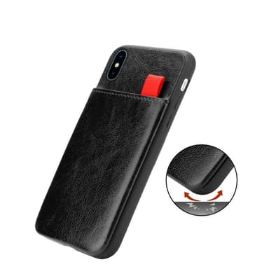 iPhone XS MAX Deksel Kunstskinn (svart)