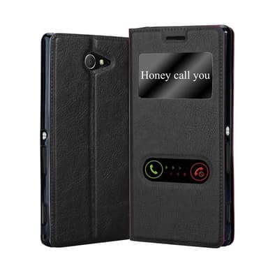 Sony Xperia M2 / M2 AQUA lommebokdeksel cover (svart)