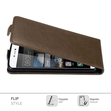 Huawei P8 deksel flip cover (brun)