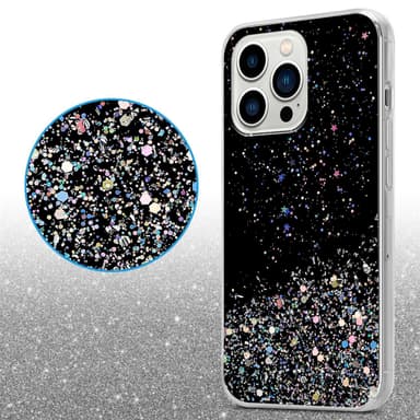 iPhone 13 PRO MAX Silikondeksel Glitter (svart)