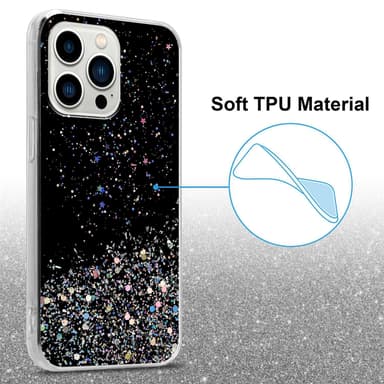 iPhone 13 PRO MAX Silikondeksel Glitter (svart)