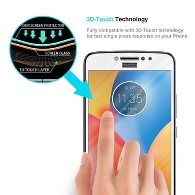 Motorola MOTO E4 Skjermbeskytter Skärmskydd (hvit)