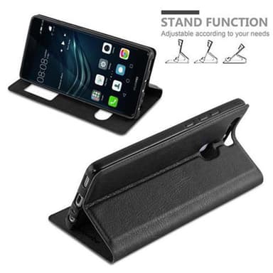 Huawei P9 lommebokdeksel cover (svart)