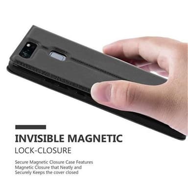 Huawei P9 lommebokdeksel cover (svart)