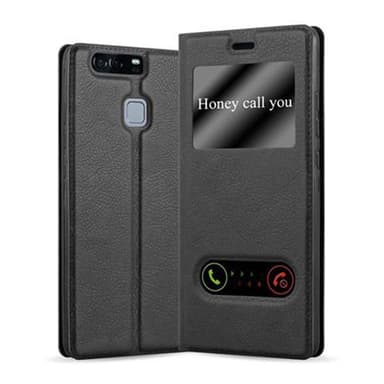Huawei P9 lommebokdeksel cover (svart)