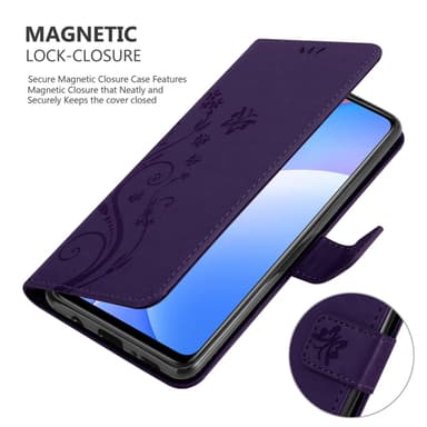 Xiaomi Mi 10T LITE lommebokdeksel Blomster (lilla)
