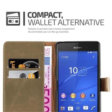 Sony Xperia Z3 lommebokdeksel etui (brun)